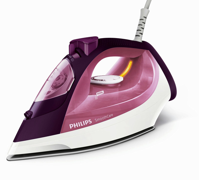 Philips GC3580/30 Dry & Steam iron CeramicGlide soleplate 2400W Pink,Purple,White iron