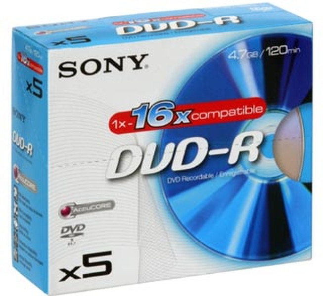 Sony DVD-R Jewelcase 4.7GB 5Stück(e)