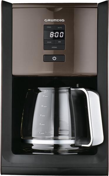 Grundig KM 7280 G Drip coffee maker 1.8L 12cups Black,Brown,Grey,Stainless steel