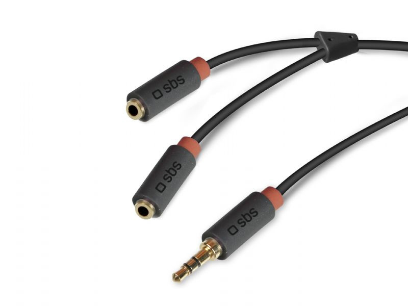 SBS TECABLESPLITTER 0.2m 3.5mm 2 x 3.5mm Schwarz Audio-Kabel
