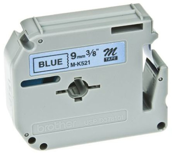 Brother M-K521BZ Black on blue M label-making tape