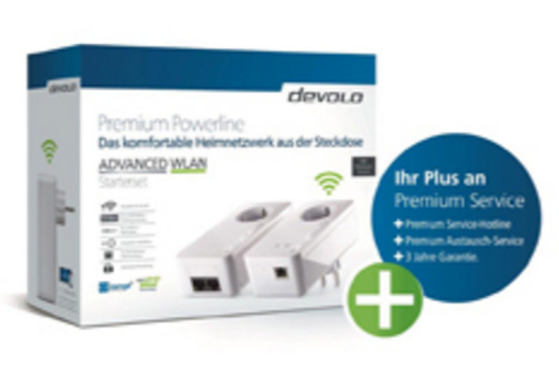 Devolo Advanced Wlan V2 500Mbit/s Ethernet LAN Wi-Fi White 2pc(s) PowerLine network adapter