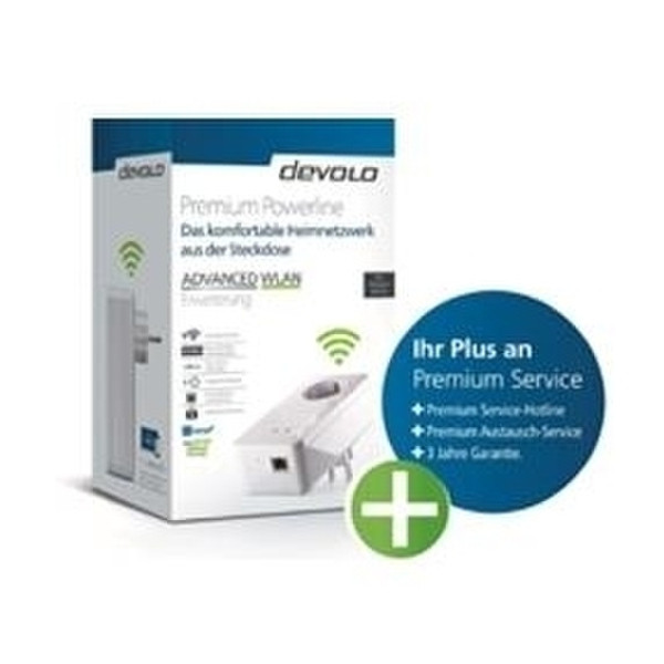 Devolo Advanced Wlan V2 500Мбит/с Подключение Ethernet Wi-Fi Белый 1шт PowerLine network adapter