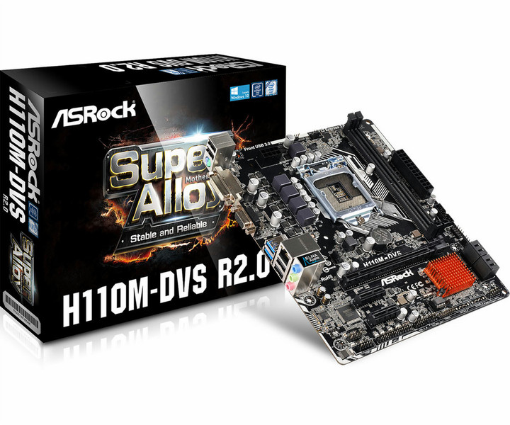 Asrock H110M-DVS R2.0 Intel H110 LGA1151 Micro ATX motherboard