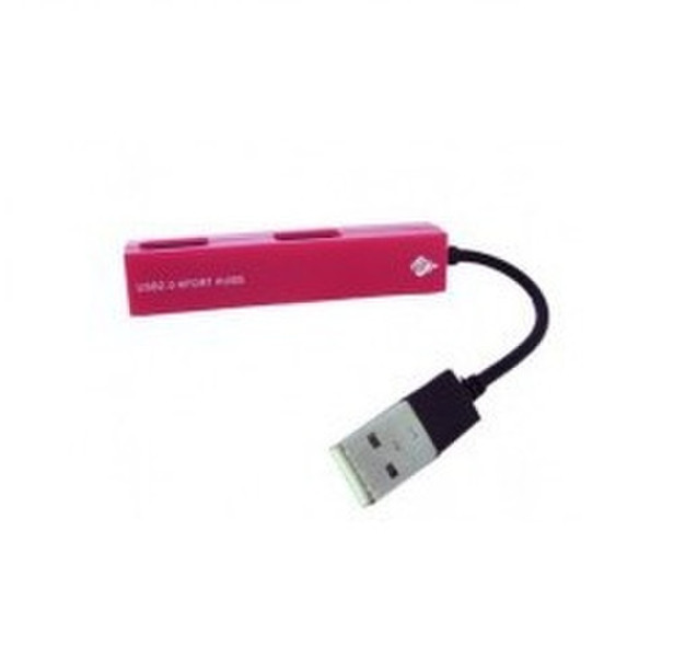 BRobotix 980287R USB 2.0 480Mbit/s Pink Schnittstellenhub