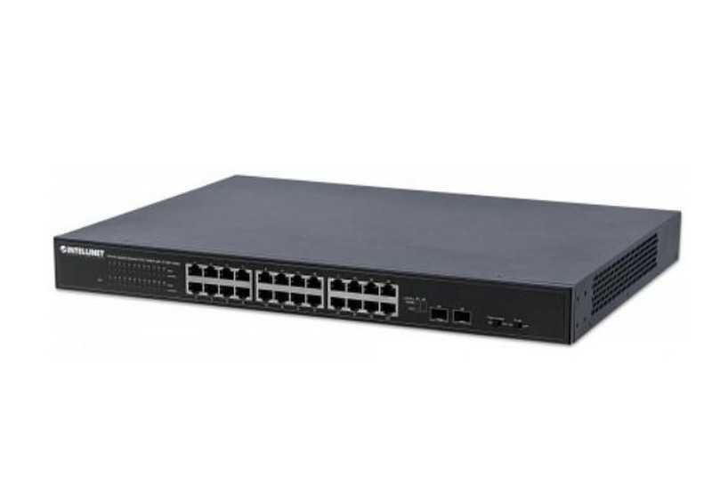 Intellinet 561143 Unmanaged network switch L2 Gigabit Ethernet (10/100/1000) Energie Über Ethernet (PoE) Unterstützung 1U Schwarz Netzwerk-Switch