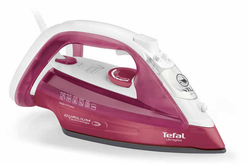 Tefal UltraGliss FV4920 Steam iron Durilium soleplate 2400Вт Красный, Белый утюг