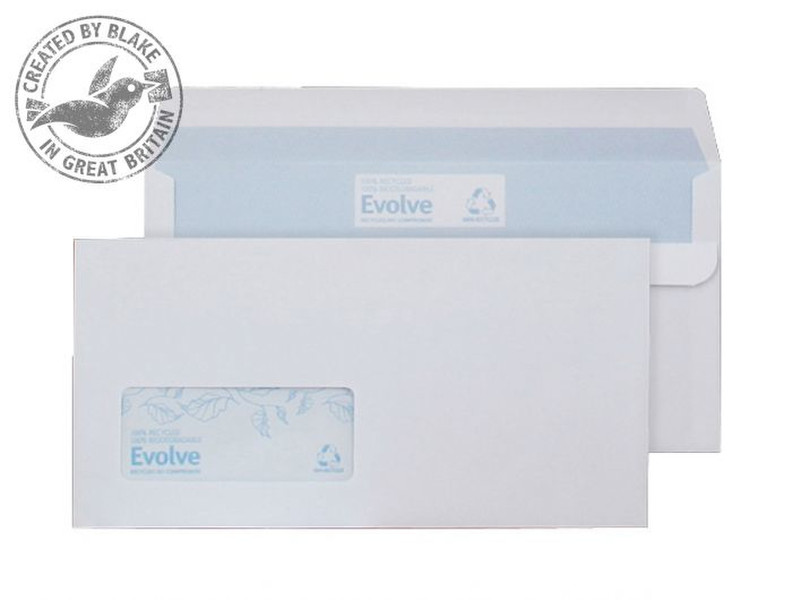 Blake Purely Environmental Wallet Self Seal Window White DL 110×220mm 90gsm (Pack 1000)