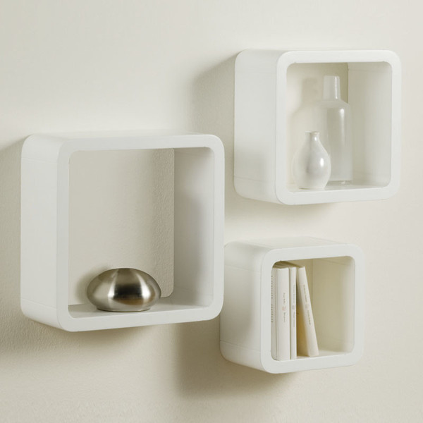 Duraline 3TC rounded Floating shelf Wall mounted White