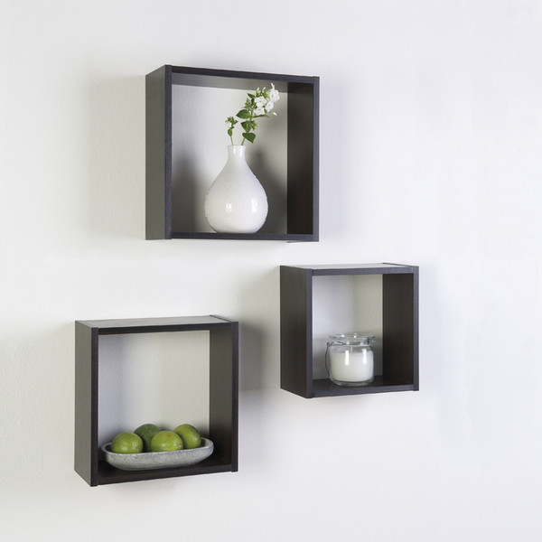 Duraline Triple Cube Floating shelf Wall mounted Black
