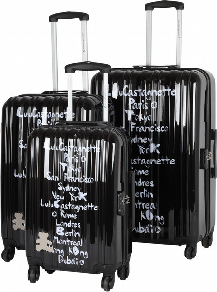 LuluCastagnette 15640/48 BLACK На колесиках Поликарбонат Черный luggage bag