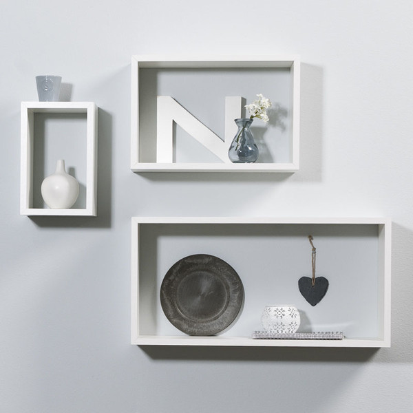 Duraline Triple Cube Floating shelf Wall mounted White