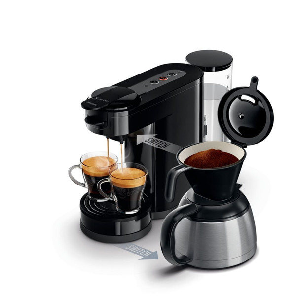 Senseo HD7892/61 Freestanding Semi-auto Combi coffee maker 1L 7cups Black coffee maker