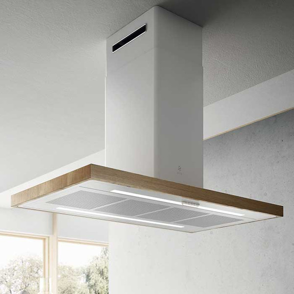 Elica PRF0120967 Pendant 757m³/h A+ White,Wood cooker hood