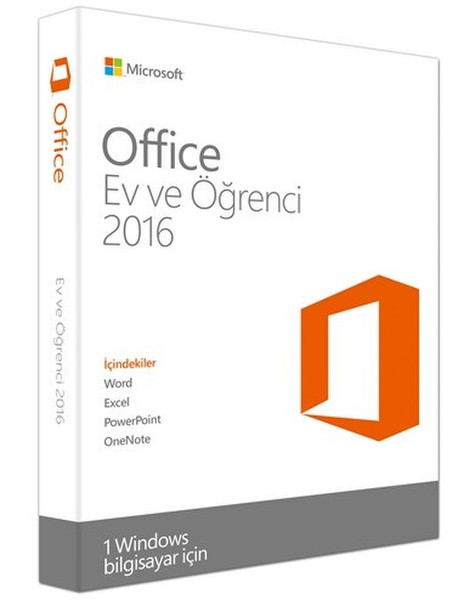 Microsoft Office Home & Student 2016, TUR 1пользов. TUR