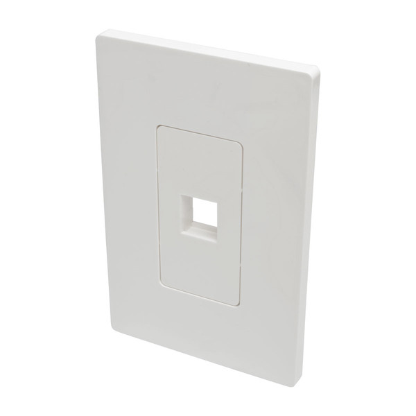 Tripp Lite 1-Port Single-Gang Universal Keystone Wallplate, White