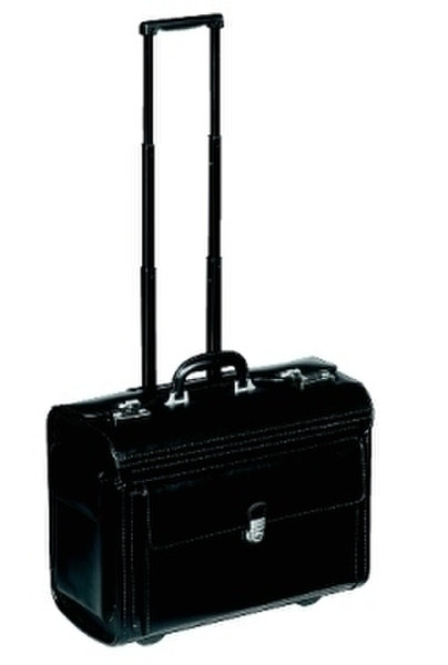 Rillstab Case Trolley black Leather Black briefcase