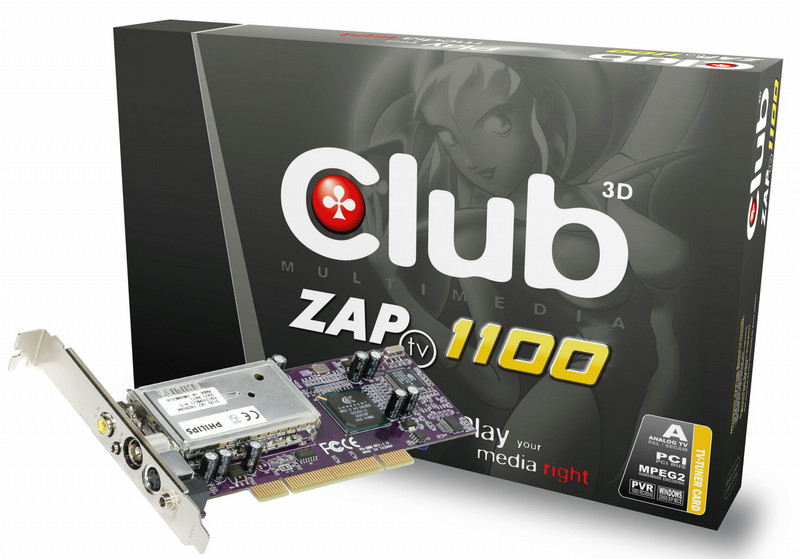 CLUB3D ZAP-TV1100 TV-tuner Internal