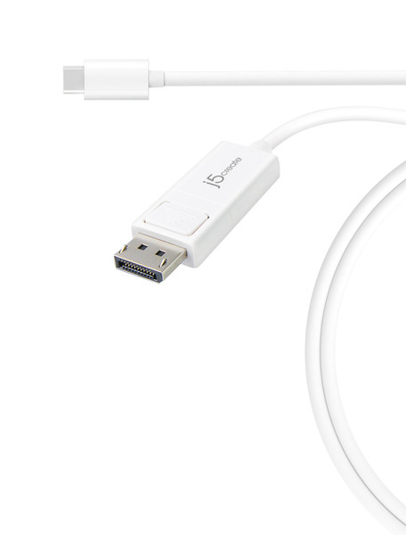 j5 create 1.2m, USB-C/DisplayPort USB-C DisplayPort Cеребряный, Белый