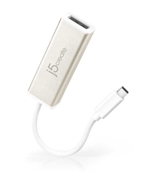 j5 create 0.154m, USB-C/DisplayPort USB-C DisplayPort Cеребряный, Белый