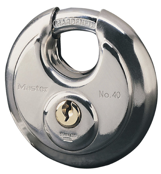 MASTER LOCK 70mm Wide Stainless Steel Discus Padlock with Shrouded Shackle