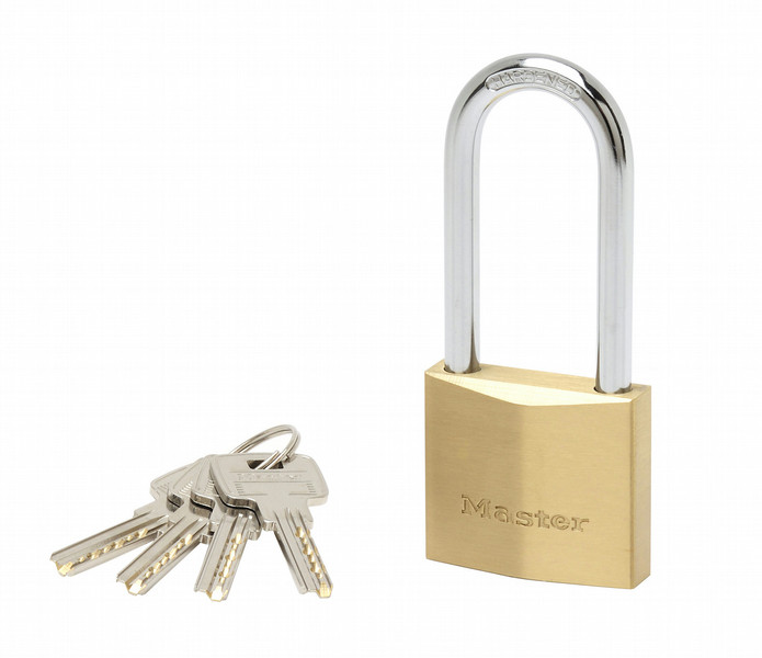MASTER LOCK 50mm Wide Extra Thick Solid Brass Body Padlock with 64mm Long Shackle