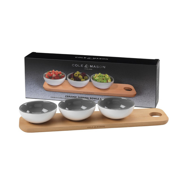 Cole & Mason H106269 Dip bowl Rund Keramik Grau, Weiß 3Stück(e) Speiseschüssel