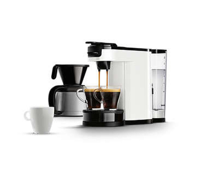 Senseo HD7892/01 Freestanding Semi-auto Combi coffee maker 1L 7cups White coffee maker