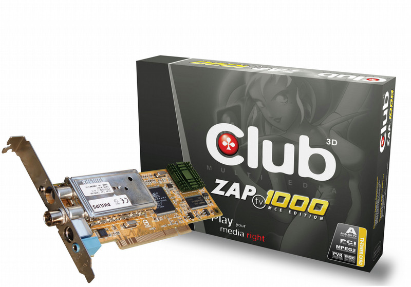 CLUB3D ZAP-TV1000 TV-tuner Eingebaut PCI