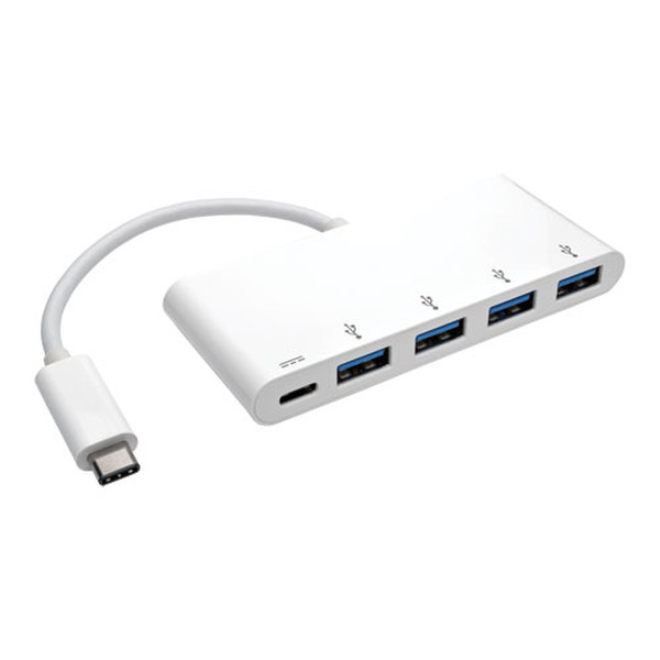 Tripp Lite U460-004-4A-C USB 3.0 (3.1 Gen 1) Type-C 5000Мбит/с Белый хаб-разветвитель