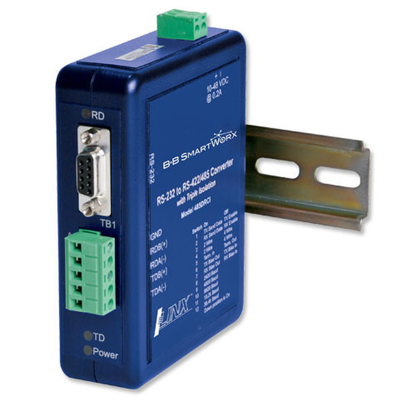 IMC Networks 485DRCI RS-232 RS-422/485 Blau Serieller Konverter/Repeater/Isolator