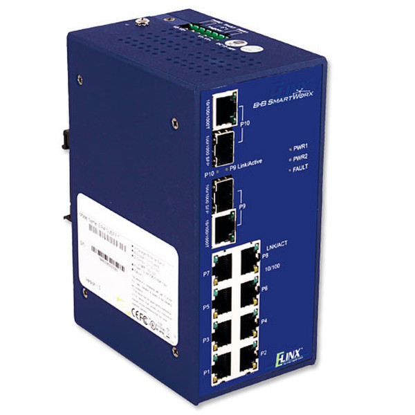 IMC Networks EIR410-2SFP-T Неуправляемый Fast Ethernet (10/100) Синий сетевой коммутатор