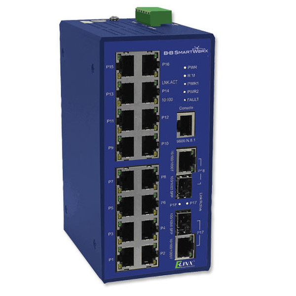 IMC Networks EIR418-2SFP-T ungemanaged Fast Ethernet (10/100) Blau Netzwerk-Switch