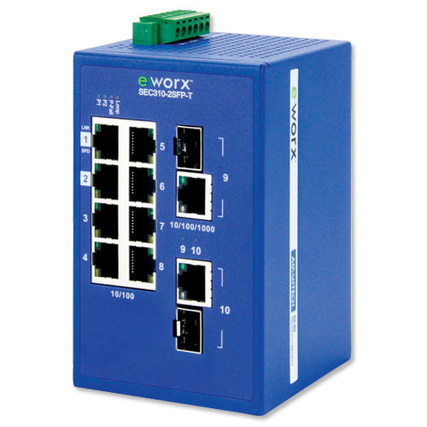 B&B Electronics SEC310-2SFP-T Fast Ethernet (10/100) Blue network switch