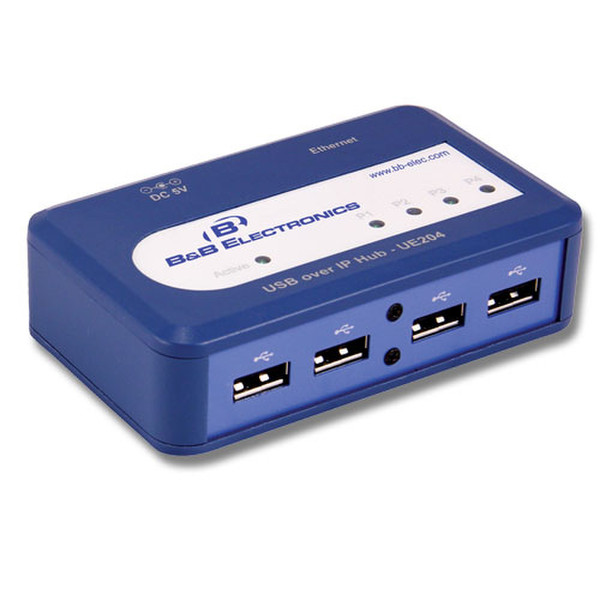 IMC Networks UE204 USB 2.0 480Мбит/с Синий хаб-разветвитель