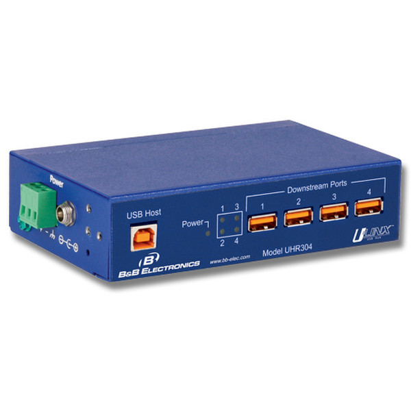 IMC Networks UHR204 USB 2.0 Type-B 480Мбит/с Синий хаб-разветвитель