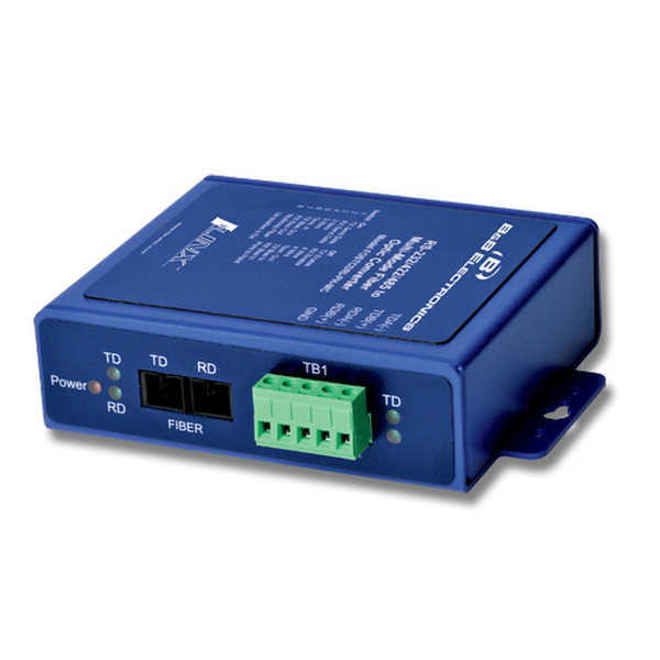 B&B Electronics FOSTCDRI-PH-MC RS-232/422/485 Оптоволокно (SC) Синий серийный преобразователь/ретранслятор/изолятор