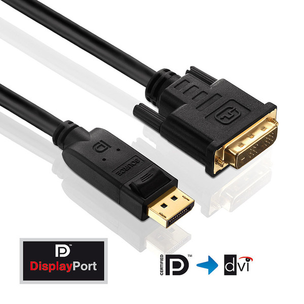 PureLink PI5200-050 5м DVI-D DisplayPort Черный адаптер для видео кабеля