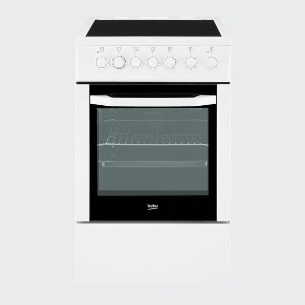 Beko CSE 57101 GW Freistehend Ceramic hob A+ Schwarz, Weiß