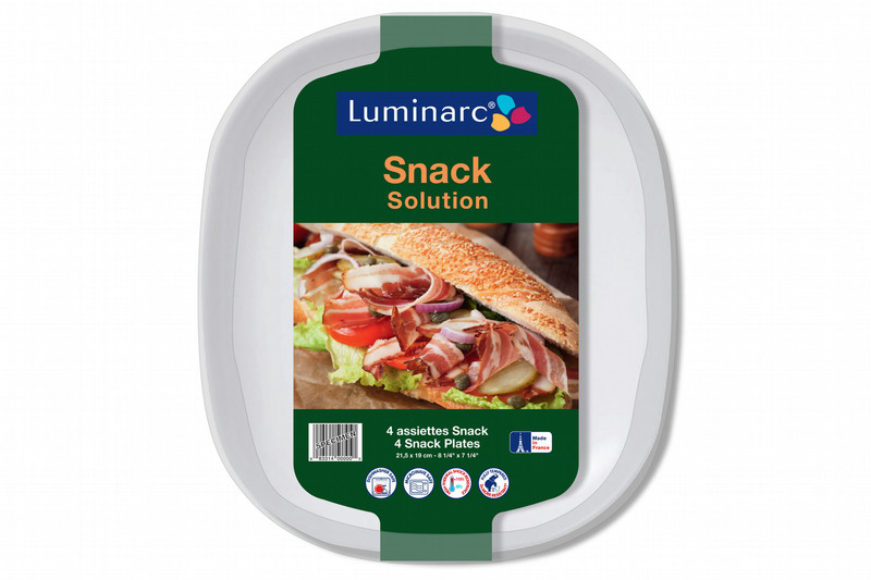 Luminarc Snack Solution 21cm Set 4 Квадратный Стекло 4person(s) Набор тарелка/миска для кемпинга