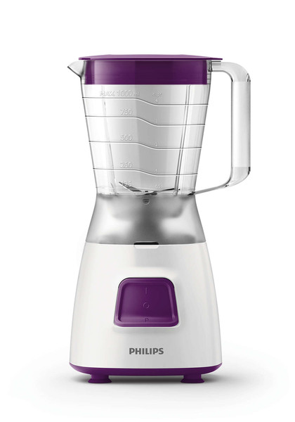 Philips Daily Collection HR2058/61 Стационарный 1.25л 350Вт Пурпурный, Белый блендер