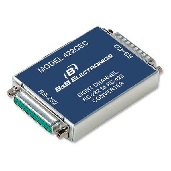 B&B Electronics 422CEC RS-232 RS-422 Синий серийный преобразователь/ретранслятор/изолятор