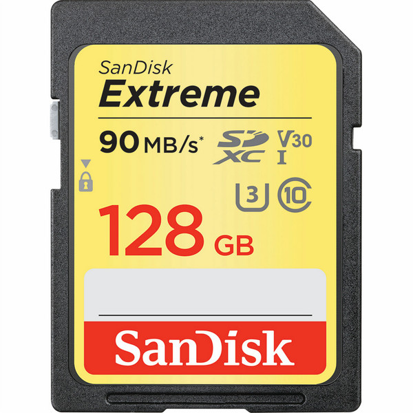Sandisk Extreme 128GB SDXC UHS-I Class 10 memory card