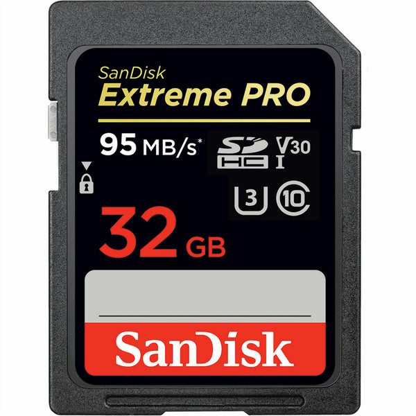Sandisk Extreme Pro 32GB SDHC UHS-I Class 10 memory card