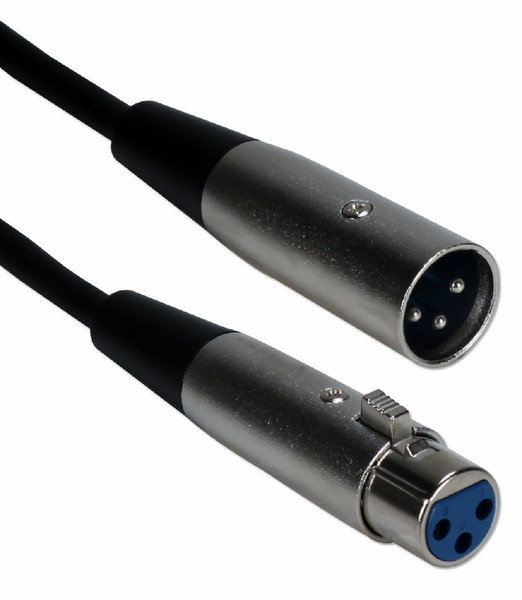QVS XLRMF-15 4.5м XLR (3-pin) XLR (3-pin) Алюминиевый, Черный аудио кабель