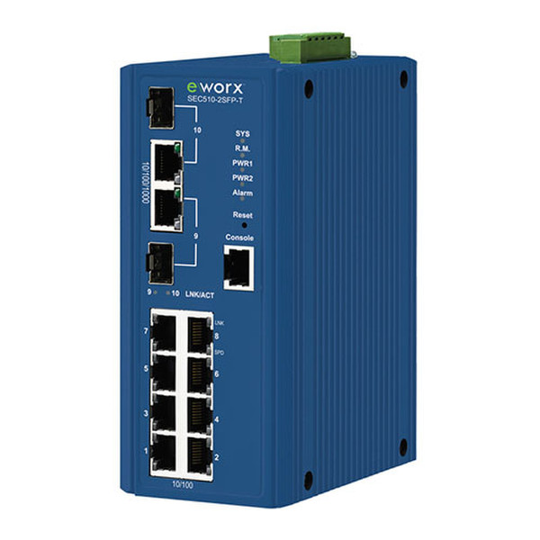 B&B Electronics SEC510-2SFP-T Управляемый Fast Ethernet (10/100) Синий сетевой коммутатор