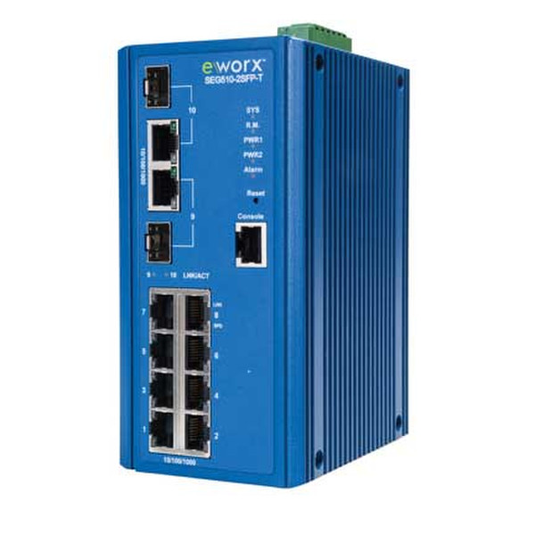 B&B Electronics SEG510-2SFP-T Управляемый Fast Ethernet (10/100) Синий сетевой коммутатор