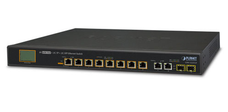 Planet GSW-1222VUP Gigabit Ethernet (10/100/1000) Energie Über Ethernet (PoE) Unterstützung 1U Schwarz Netzwerk-Switch