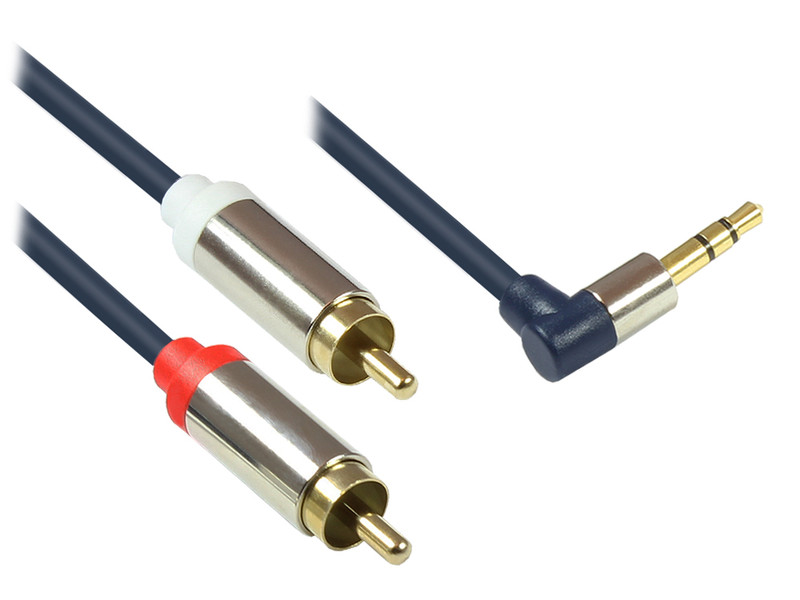 Alcasa GC-M0064 1.5m 3.5mm 2 x RCA Blue audio cable