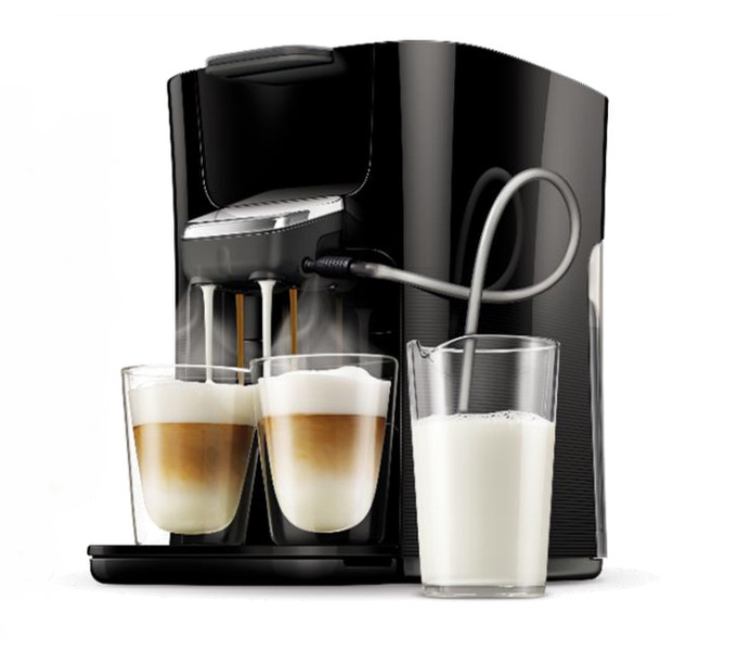 Senseo Latte Duo HD7855/59 Отдельностоящий Автоматическая Капсульная кофеварка 1л Черный, Серый кофеварка